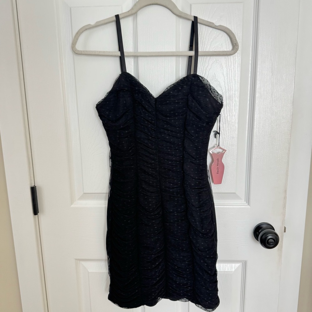 Haute Monde Black Mini Dress Mesh